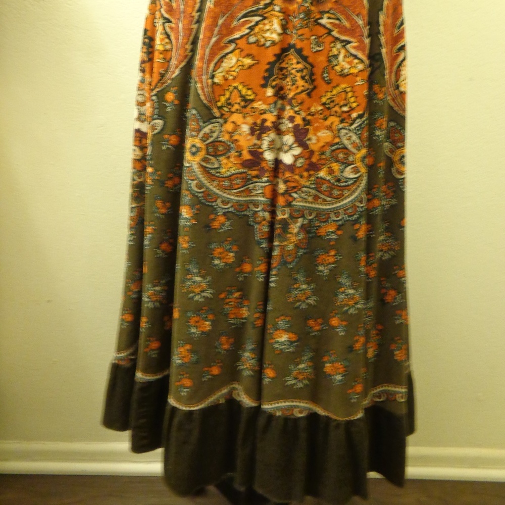 Petite Sophisticate Vintage Paisley Maxi Skirt
